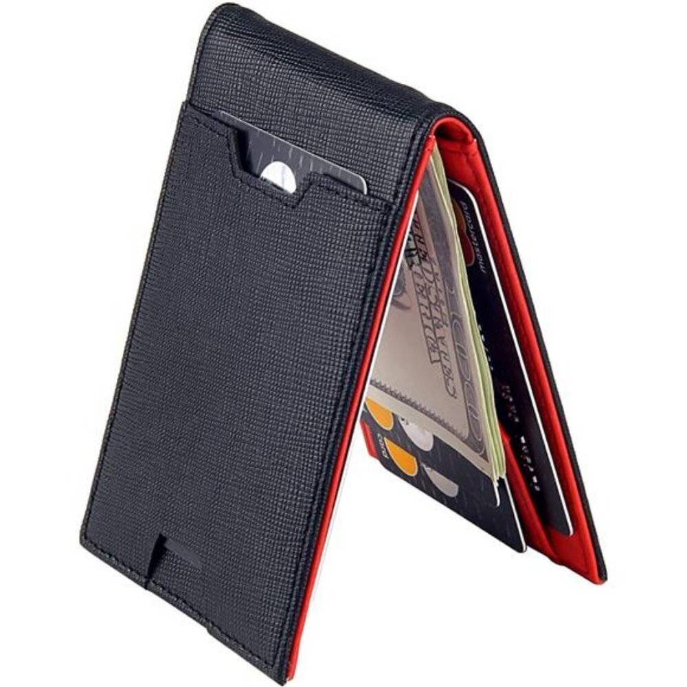 Leather Bifold Wallet Money Clip RFID Blocking Men